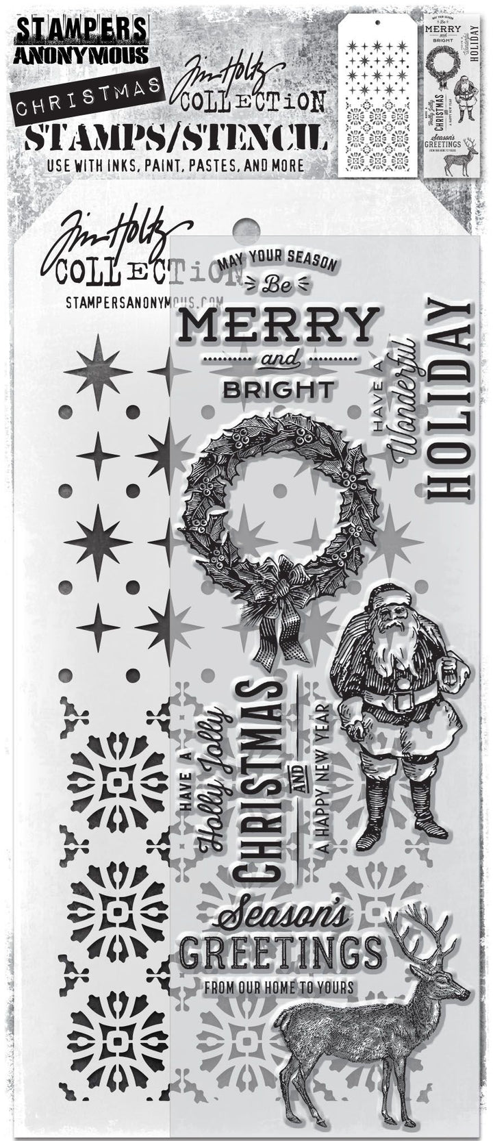 Tim Holtz Cling Rubber Stamps FESTIVE OVERLAY CMS357 – Simon Says